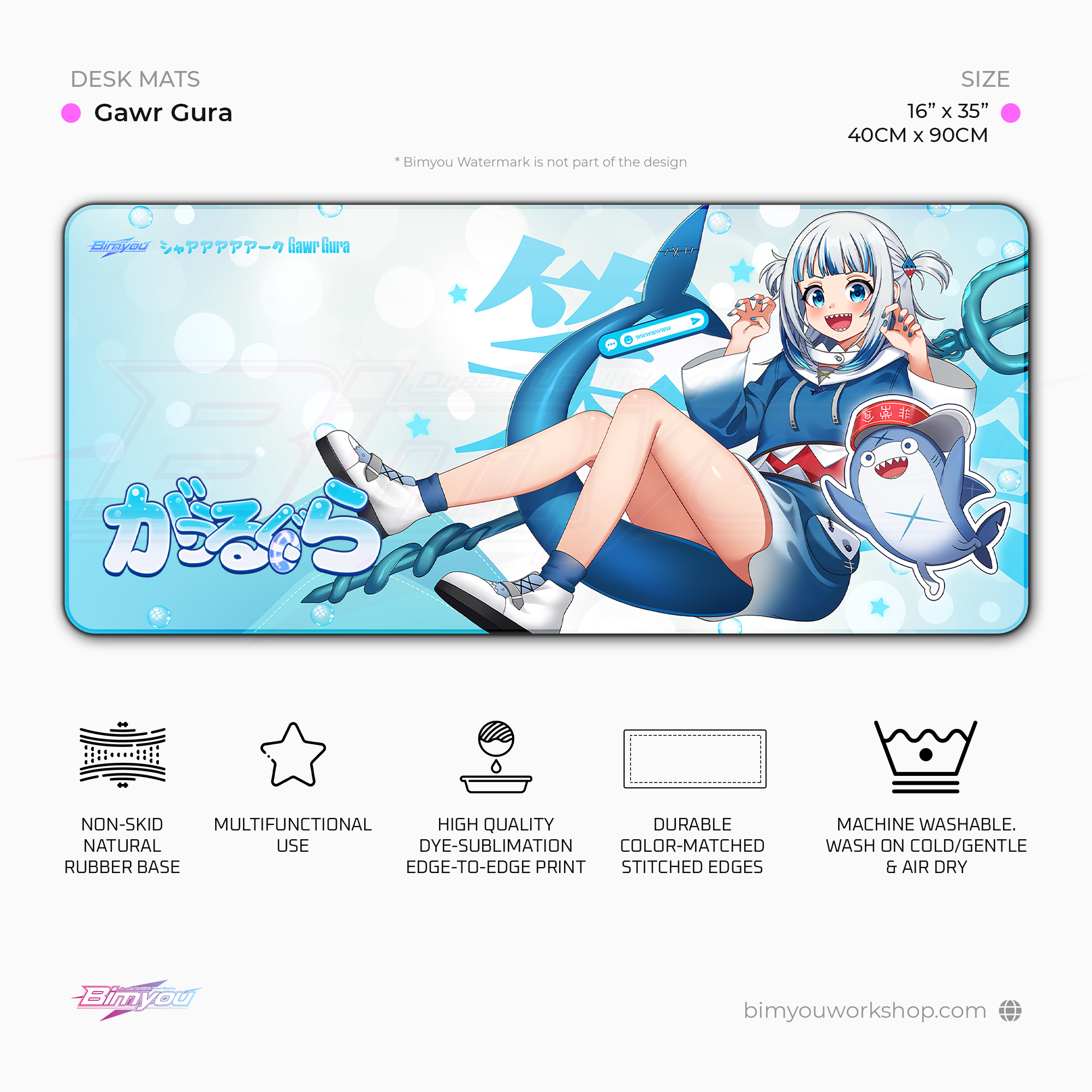 Gawr Gura Mousepad – Bimyou Workshop
